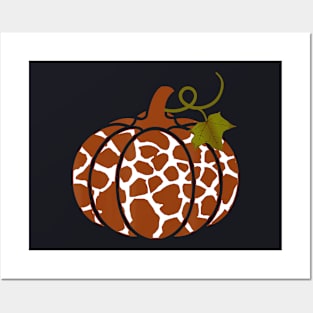 Giraffe Print Pumpkin Halloween Costume Fall Autumn Posters and Art